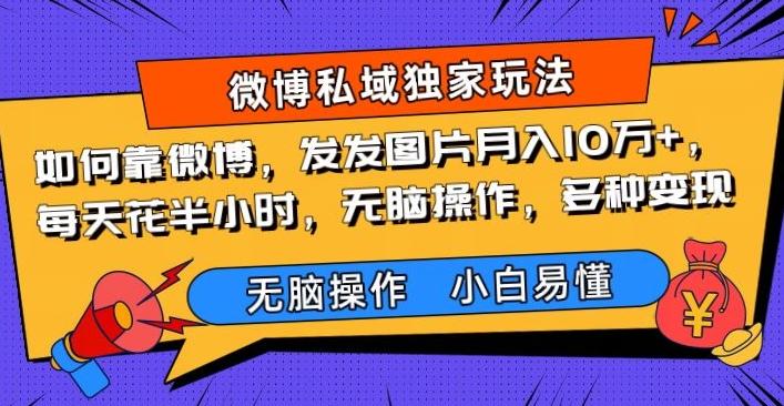 如何靠微博，发发图片月入10万+，‌每天花半小时，无脑操作，多种变现-轻创网