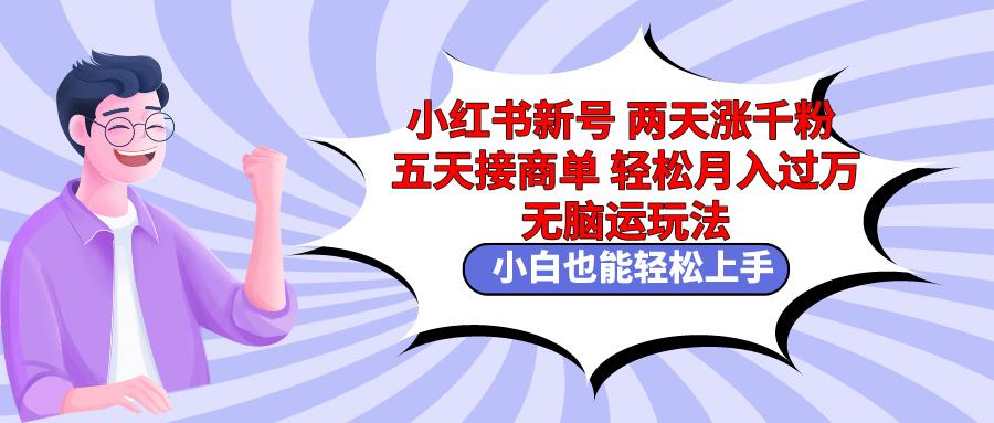 小红书新号两天涨千粉五天接商单轻松月入过万 无脑搬运玩法 小白也能轻…-轻创网