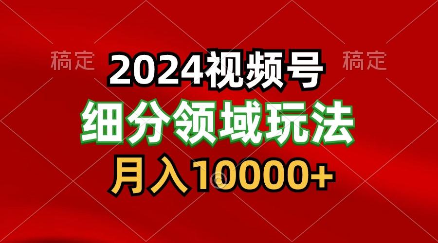 2024视频号分成计划细分领域玩法，每天5分钟，月入1W+-轻创网