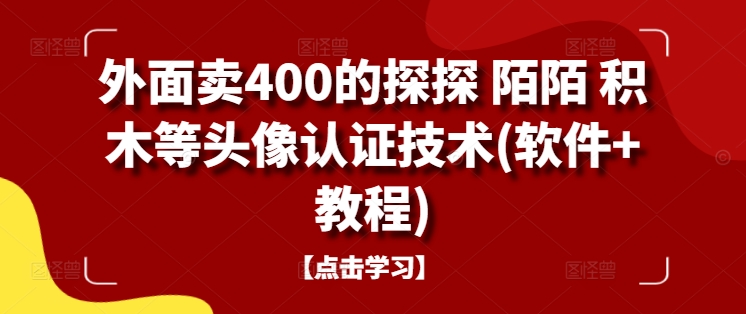 外面卖400的探探 陌陌 积木等头像认证技术(软件+教程)-轻创网