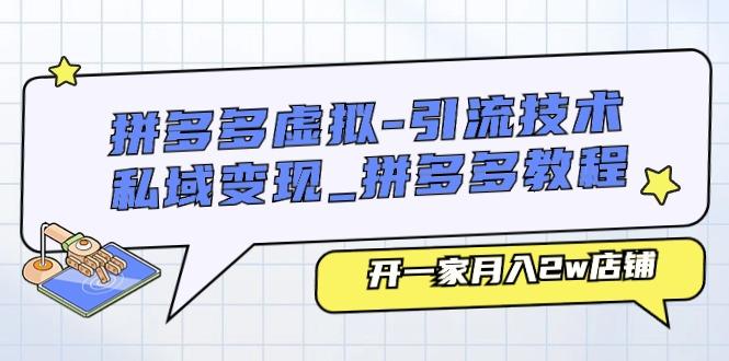 拼多多虚拟-引流技术与私域变现_拼多多教程：开一家月入2w店铺-轻创网