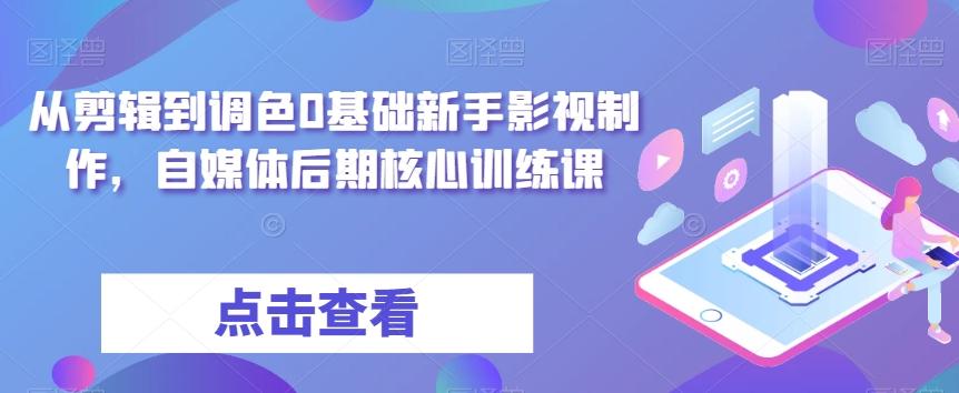 从剪辑到调色0基础新手影视制作，自媒体后期核心训练课-轻创网