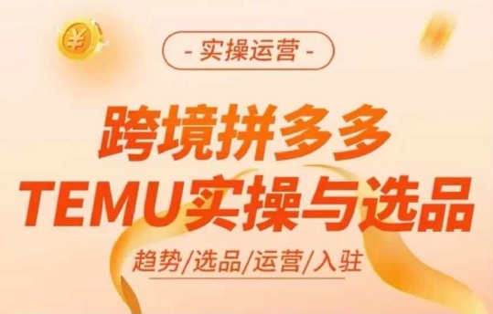 跨境拼多多TEMU实操与选品，多多temu跨境选品运营实操-轻创网