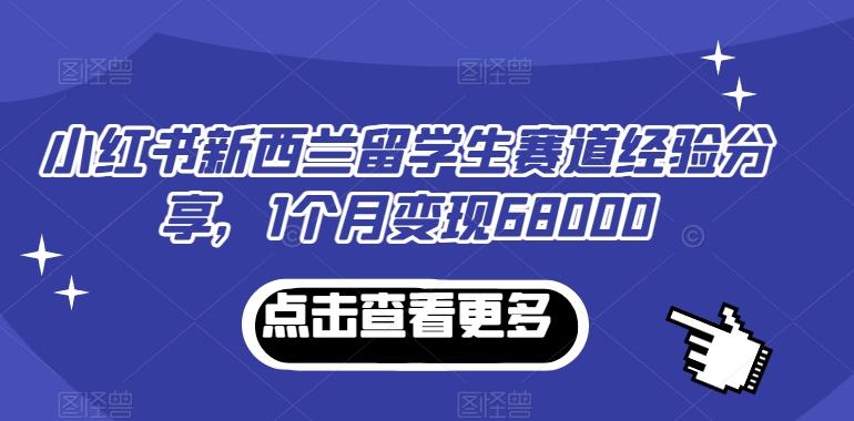 小红书新西兰留学生赛道经验分享，1个月变现68000【揭秘】-轻创网