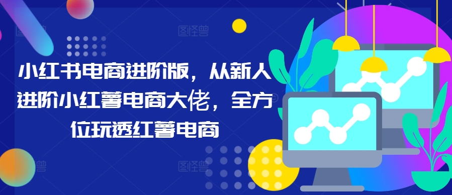 小红书电商进阶版，从新人进阶小红薯电商大佬，全方位玩透红薯电商-轻创网