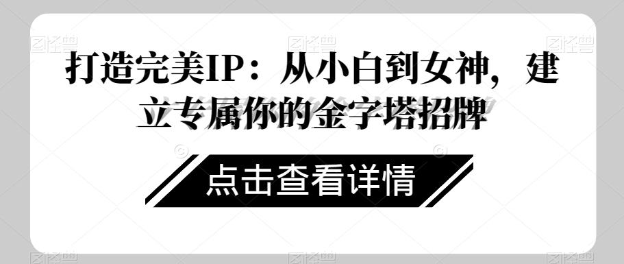 打造完美IP：从小白到女神，建立专属你的金字塔招牌-轻创网