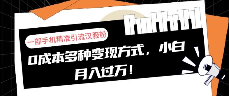 一部手机精准引流汉服粉，0成本多种变现方式，小白月入过万！-轻创网