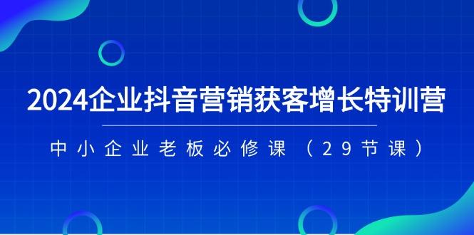 2024企业抖音-营销获客增长特训营，中小企业老板必修课(29节课-轻创网