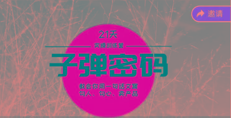 《子弹密码训练营》-用一句话文案勾人勾心卖产品，21天学到顶尖文案大师策略和技巧-轻创网