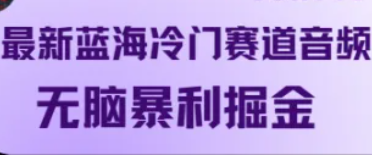 最新蓝海冷门赛道音频，无脑暴利掘金-轻创网