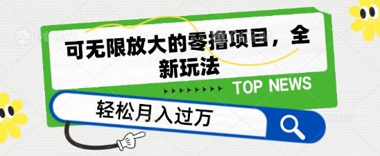 可无限放大的零撸项目，全新玩法，一天单机撸个50+没问题【揭秘】-轻创网
