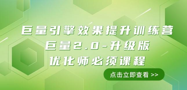 巨量引擎·效果提升训练营：巨量2.0-升级版，优化师必须课程（111节课）-轻创网