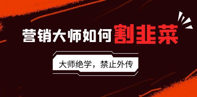 营销大师如何割韭菜：流量大师/讲故事大师/话术大师/卖货大师/成交大师/…-轻创网