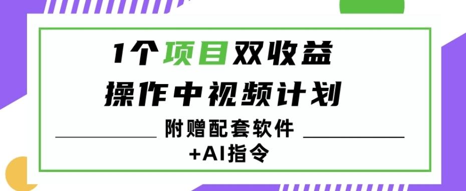 1个项目双收益？操作中视频计划1天最高3100+收益？（附赠配套软件+AI指令）-轻创网