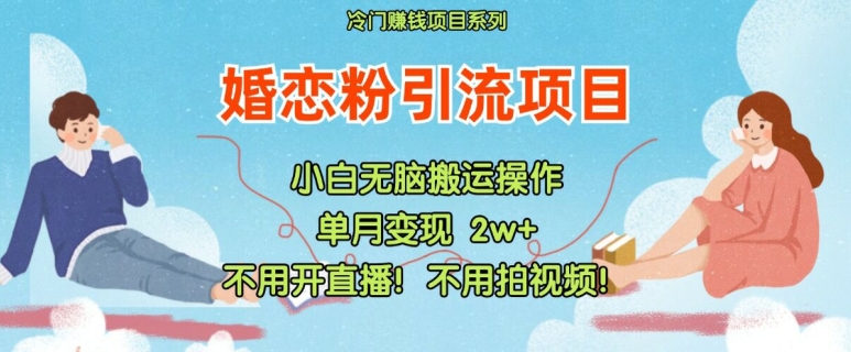 小红书婚恋粉引流，不用开直播，不用拍视频，不用做交付【揭秘】-轻创网