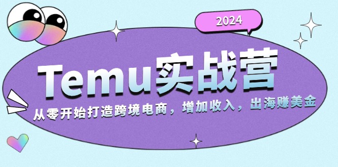 2024Temu实战营：从零开始打造跨境电商，增加收入，出海赚美金-轻创网