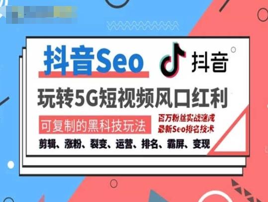 抖音SEO引流培训课程-抓住抖音风口，实现搜索排名，获取精准流量，快速成交变现-轻创网