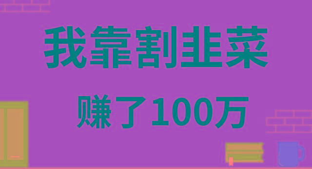 我靠割韭菜赚了 100 万-轻创网