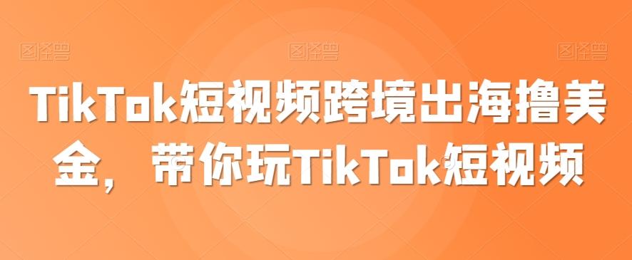 TikTok短视频跨境出海撸美金，带你玩TikTok短视频-轻创网