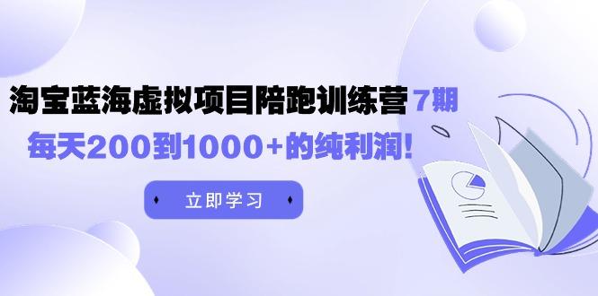 (9541期)黄岛主《淘宝蓝海虚拟项目陪跑训练营7期》每天200到1000+的纯利润-轻创网
