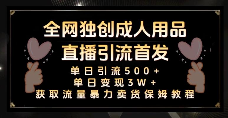 全网独创真人主播+无人直播单日引流500+，橙人用品暴力卖货单日变现3W+保姆似教学2.0【揭秘】-轻创网