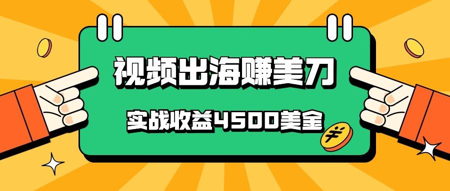 国内爆款视频出海赚美刀，实战收益4500美金，批量无脑搬运，无需经验直接上手-轻创网
