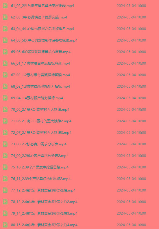 图片[4]-2024单品正价起号，直播素材投流选品：选品课+投流课+素材课+卡首屏/100节-轻创网