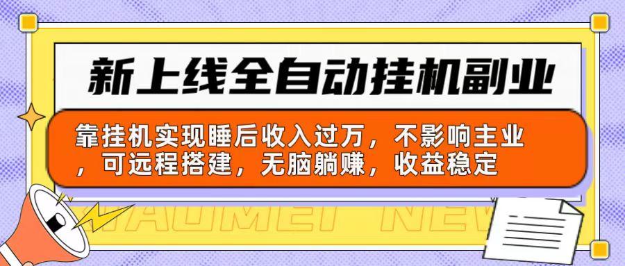 新上线全自动挂机副业：靠挂机实现睡后收入过万，不影响主业可远程搭建…-轻创网
