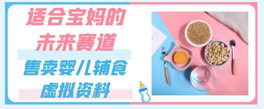 适合宝妈的未来赛道，售卖婴儿辅食虚拟资料，一份9.9-69.9元闭眼赚钱-轻创网