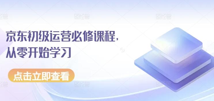 京东初级运营必修课程，从零开始学习-轻创网