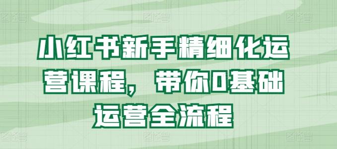 小红书新手精细化运营课程，带你0基础运营全流程-轻创网