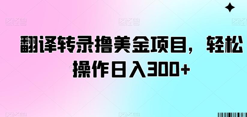 翻译转录撸美金项目，轻松操作日入300+【揭秘】-轻创网