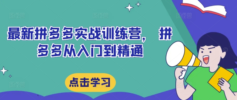 最新拼多多实战训练营， 拼多多从入门到精通-轻创网