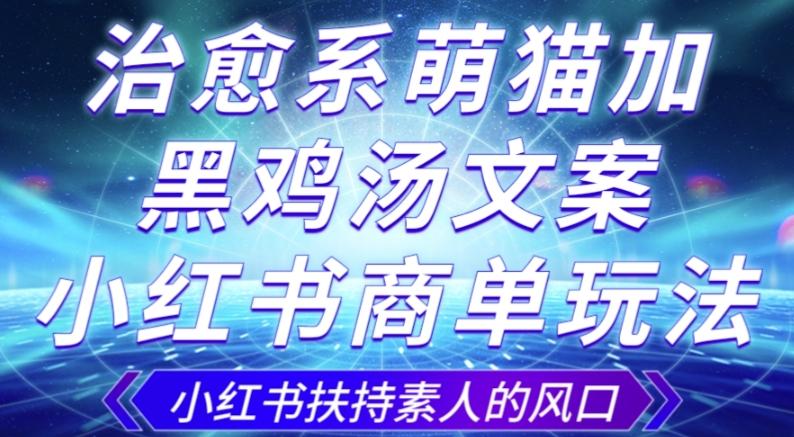 治愈系萌猫加+黑鸡汤文案，小红书商单玩法，3~10天涨到1000粉，一单200左右-轻创网