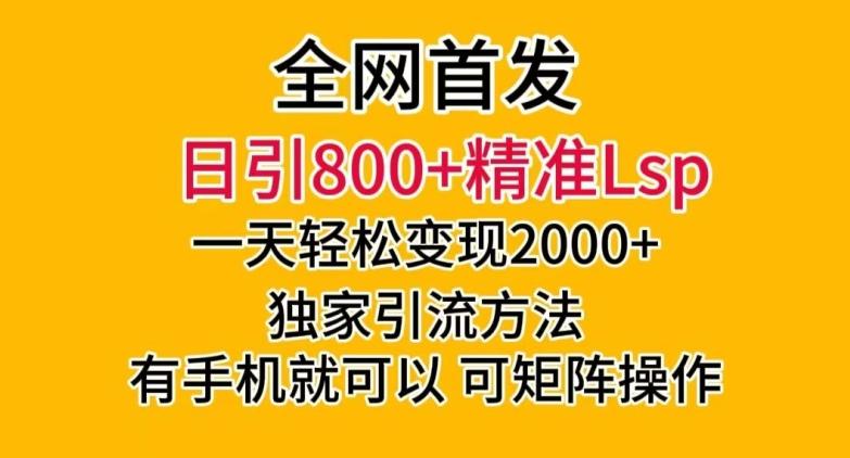 全网首发！日引800+精准老色批，一天变现2000+，独家引流方法，可矩阵操作【揭秘】-轻创网