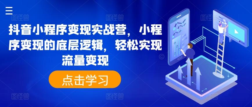抖音小程序变现实战营，小程序变现的底层逻辑，轻松实现流量变现-轻创网