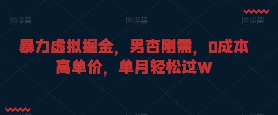 暴力虚拟掘金，男杏刚需，0成本高单价，单月轻松过W【揭秘】-轻创网