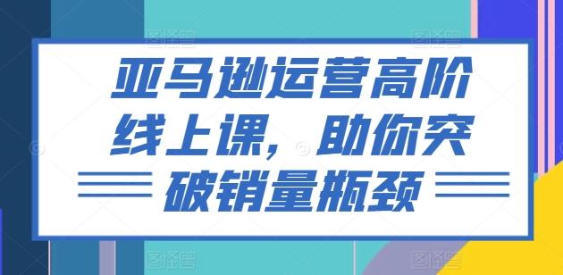 亚马逊运营高阶线上课，助你突破销量瓶颈-轻创网