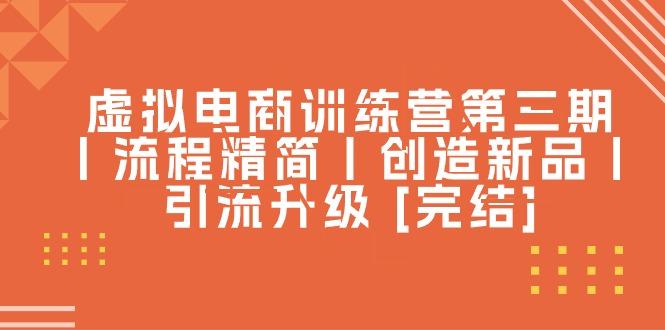 虚拟电商训练营第三期丨流程精简丨创造新品丨引流升级 [完结]-轻创网