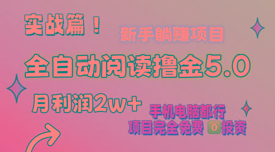 小说全自动阅读撸金5.0 操作简单 可批量操作 零门槛！小白无脑上手月入2w+-轻创网