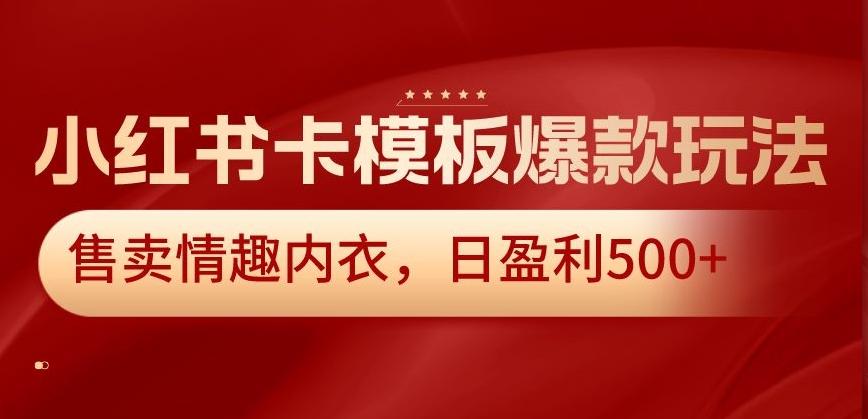 小红书卡模板爆款玩法，售卖情趣内衣，日盈利500+【揭秘】-轻创网
