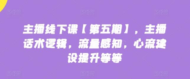 主播线下课【第五期】，主播话术逻辑，流量感知，心流建设提升等等-轻创网