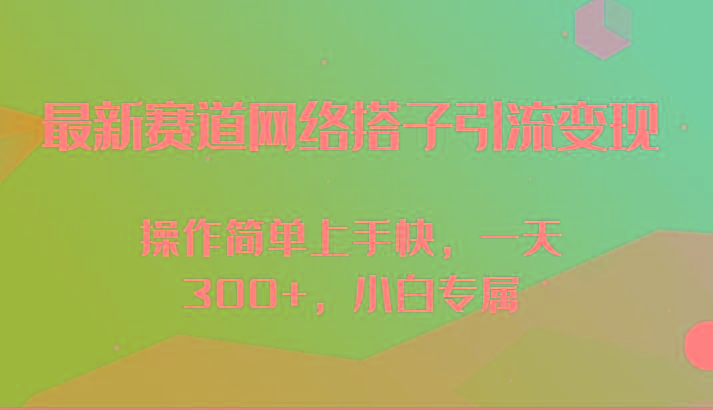 最新赛道网络搭子引流变现!!操作简单上手快，一天300+，小白专属-轻创网