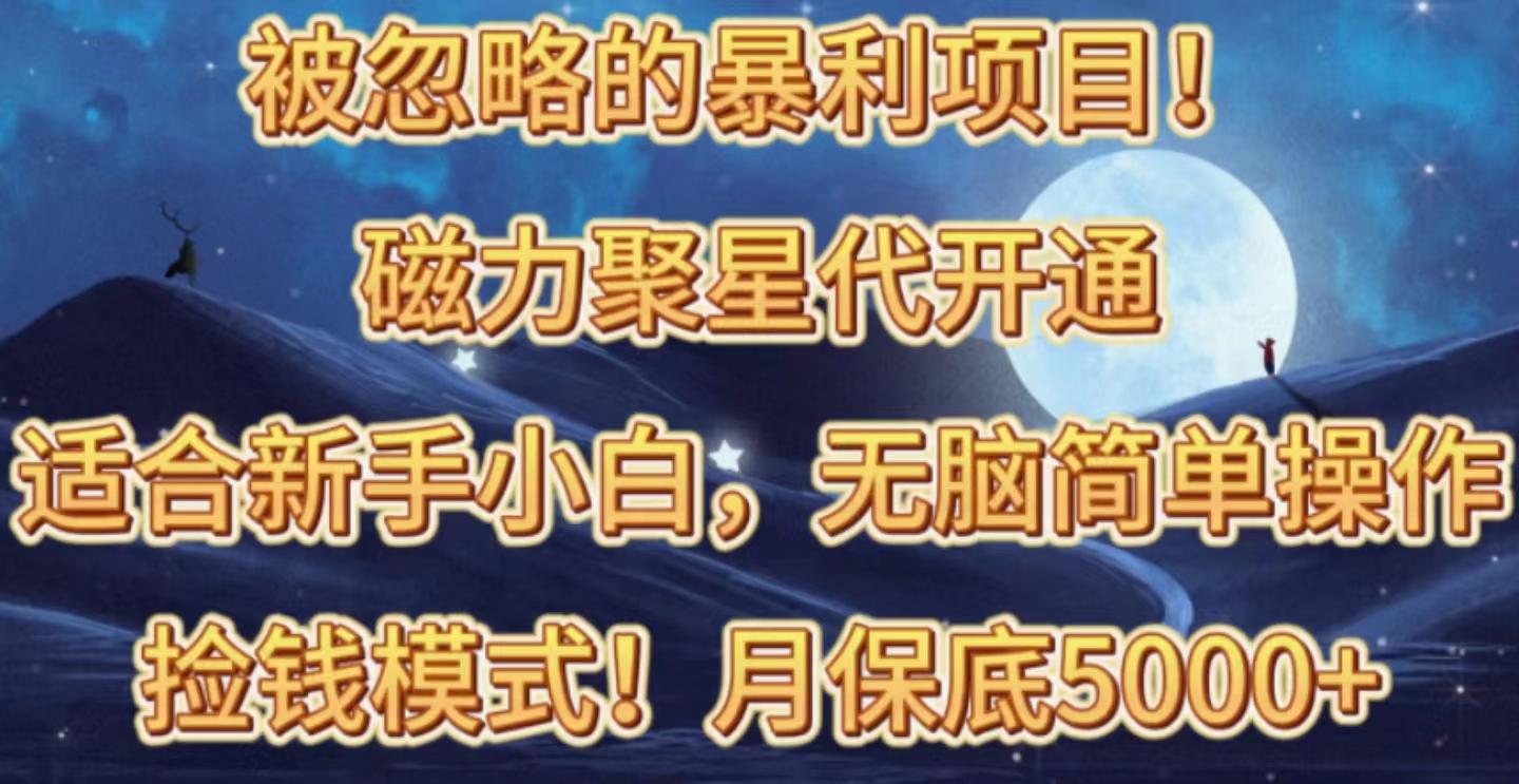 被忽略的暴利项目！磁力聚星代开通捡钱模式，轻松月入五六千-轻创网