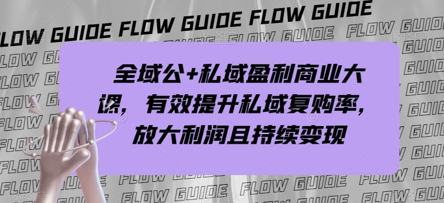 全域公+私域盈利商业大课，有效提升私域复购率，放大利润且持续变现-轻创网