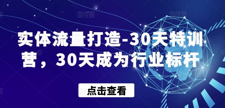 实体流量打造-30天特训营，30天成为行业标杆-轻创网