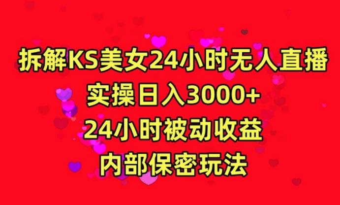 利用快手24小时无人美女直播，实操日入3000，24小时被动收益，内部保密玩法【揭秘】-轻创网