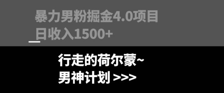 暴力男粉掘金4.0项目不违规不封号无脑复制单人操作日入1000+-轻创网