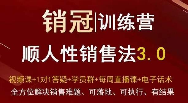 爆款！销冠训练营3.0之顺人性销售法，全方位解决销售难题、可落地、可执行、有结果-轻创网