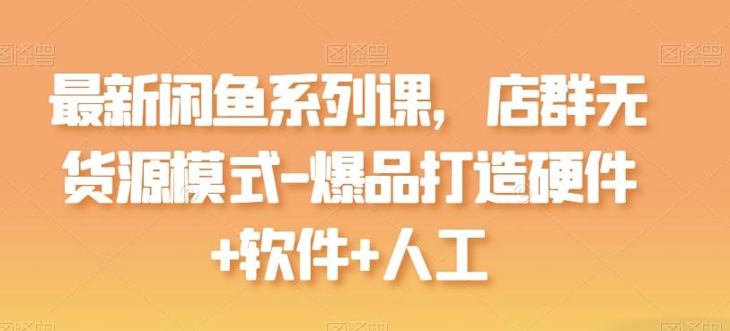 最新闲鱼系列课，店群无货源模式-爆品打造硬件+软件+人工-轻创网